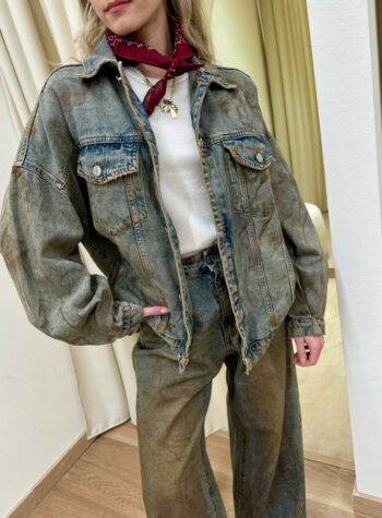 Shop Online Giacca in denim spennellato HaveOne