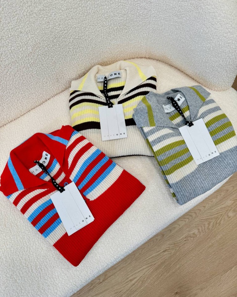 Polo righe rosso panna celeste HaveOne Shop Online Polo righe rosso panna celeste HaveOne