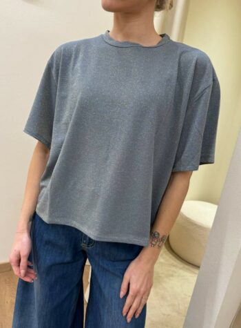 Shop Online T-shirt basic denim con lurex Kontatto