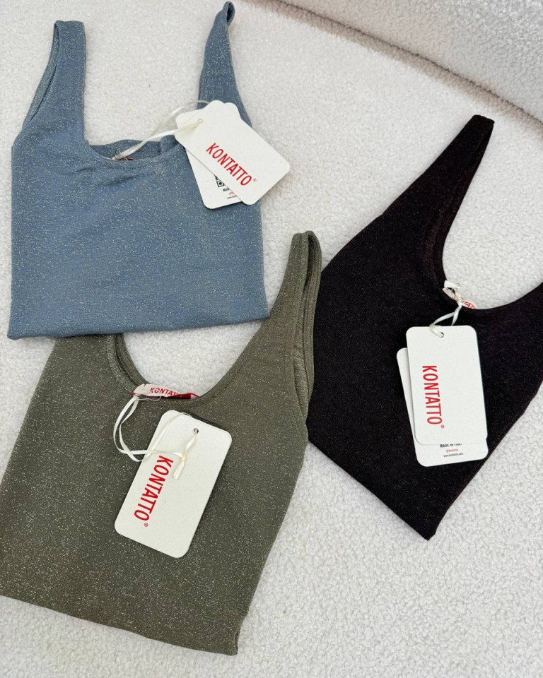 Canotta basic moro con lurex Kontatto Shop Online Canotta basic moro con lurex Kontatto