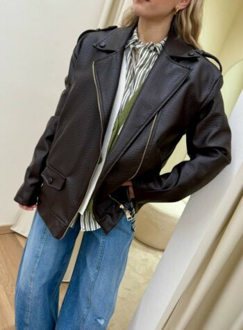 Shop Online Chiodo in ecopelle moro HaveOne