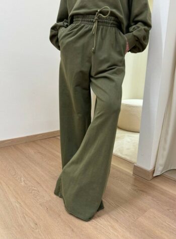 Shop Online Pantalone in felpa palazzo olio HaveOne