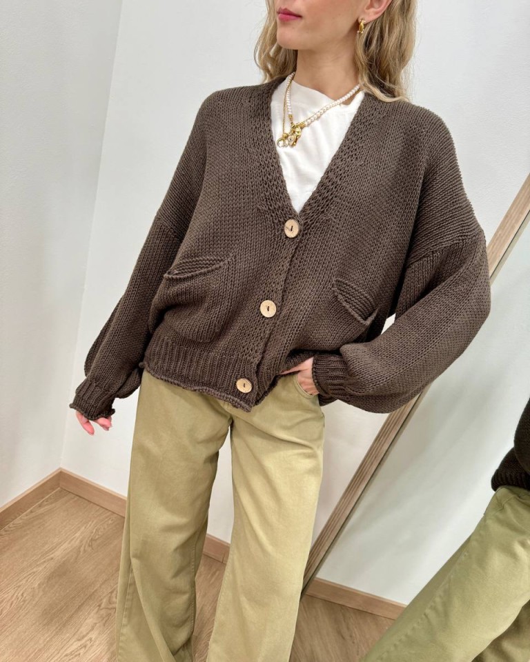 Cardigan in maglia moro HaveOne Shop Online Cardigan in maglia moro HaveOne