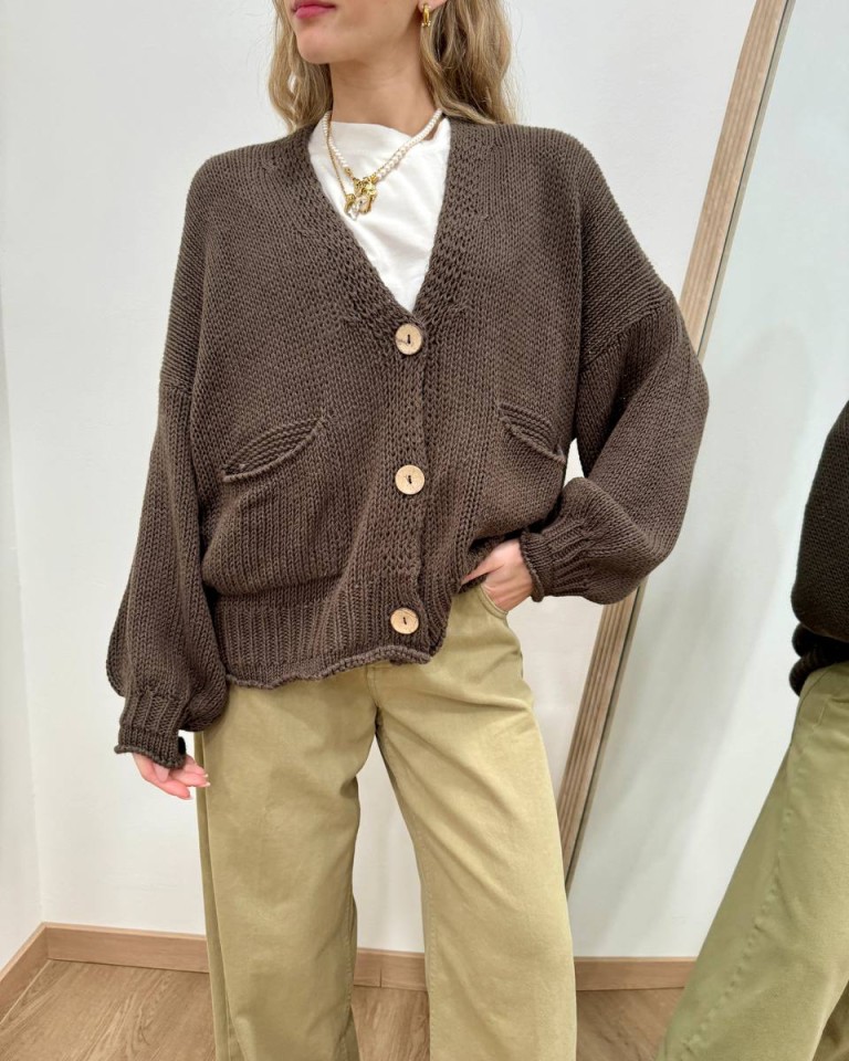 Cardigan in maglia moro HaveOne Shop Online Cardigan in maglia moro HaveOne