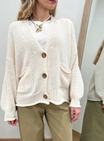 Shop Online Cardigan in maglia panna HaveOne