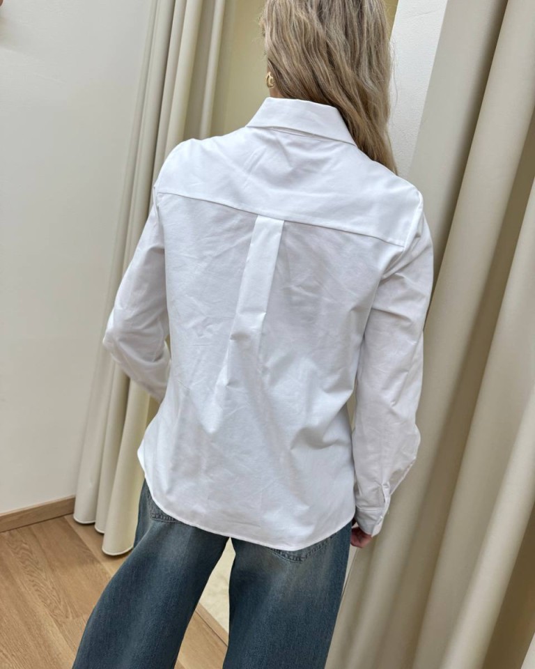Camicia bianca over con nodo Kontatto Shop Online Camicia bianca over con nodo Kontatto