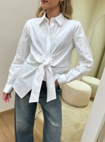 Shop Online Camicia bianca over con nodo Kontatto