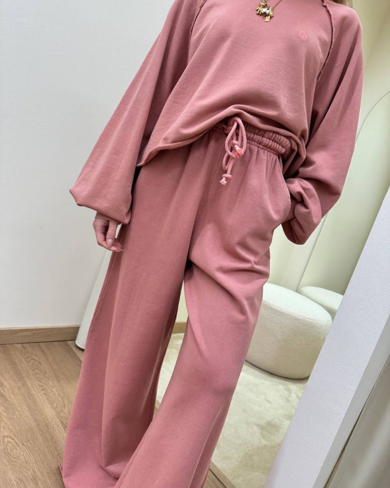 Felpa crop cappuccio rosa antico HaveOne Shop Online Felpa crop cappuccio rosa antico HaveOne