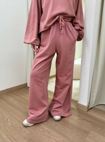 Shop Online Pantalone in felpa palazzo rosa antico HaveOne