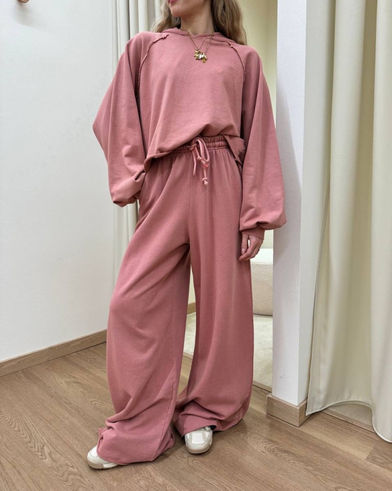 Felpa crop cappuccio rosa antico HaveOne Shop Online Felpa crop cappuccio rosa antico HaveOne