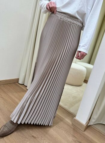 Shop Online Gonna plisse spacchi raso tortora Kontatto