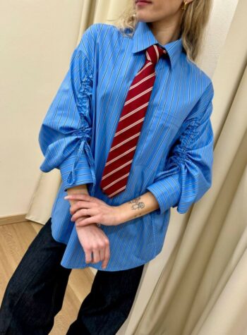 Shop Online Camicia celeste nastri e cravatta Vicolo