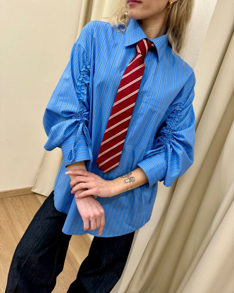 Camicia celeste nastri e cravatta Vicolo Shop Online Camicia celeste nastri e cravatta Vicolo