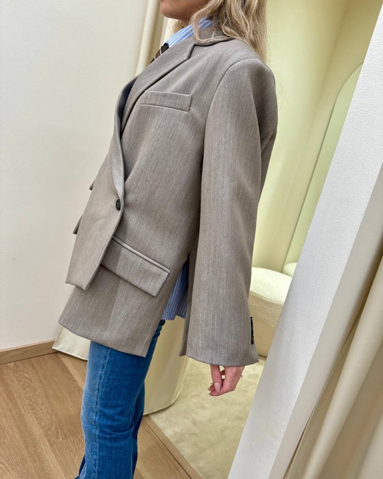 Giacca asimmetrica tortora Vicolo Shop Online Giacca asimmetrica tortora Vicolo