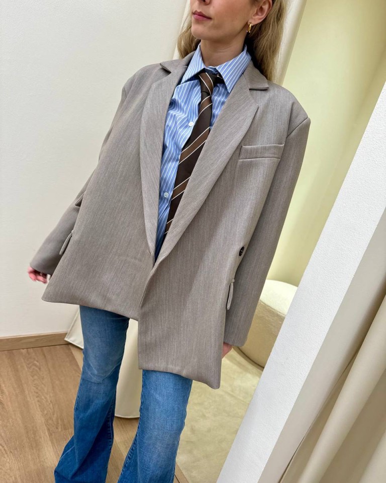 Giacca asimmetrica tortora Vicolo Shop Online Giacca asimmetrica tortora Vicolo