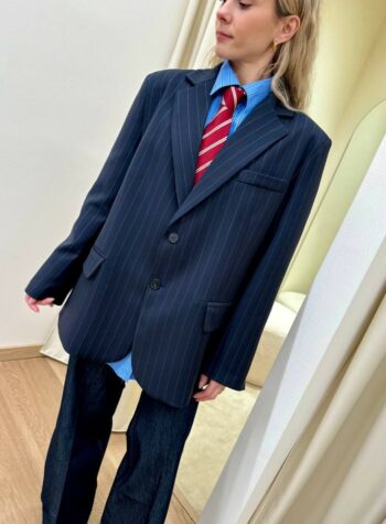 Shop Online Giacca gessata blu Vicolo