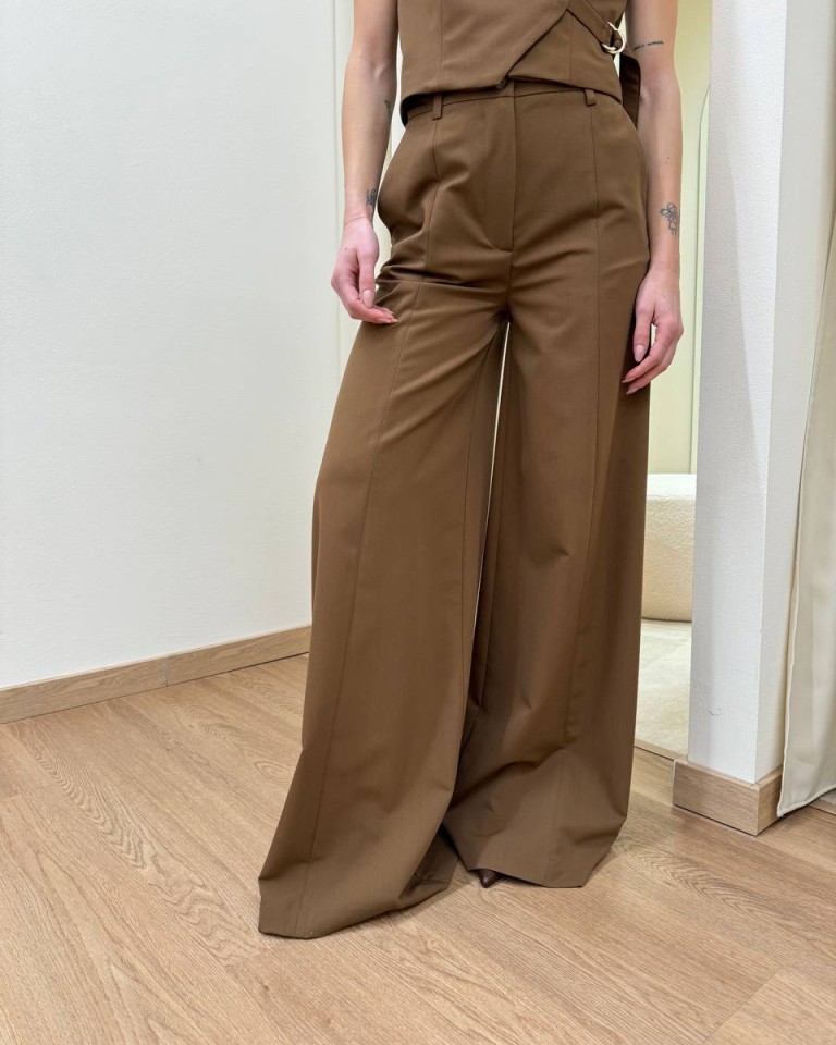 Pantalone wide leg cioccolato Vicolo Shop Online Pantalone wide leg cioccolato Vicolo