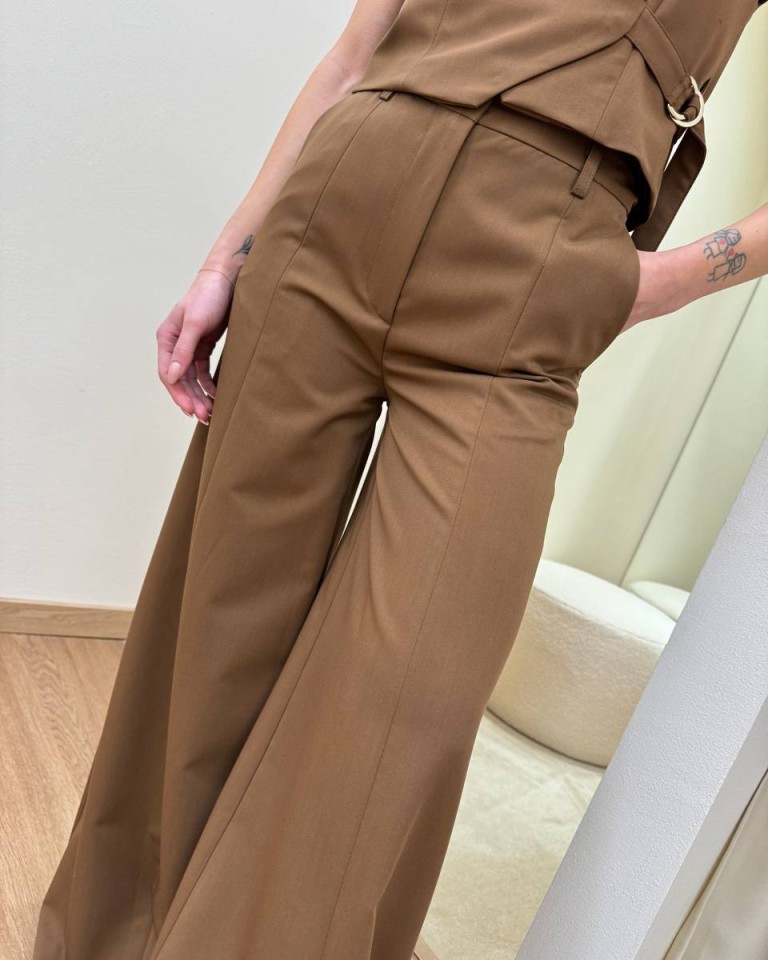 Pantalone wide leg cioccolato Vicolo Shop Online Pantalone wide leg cioccolato Vicolo