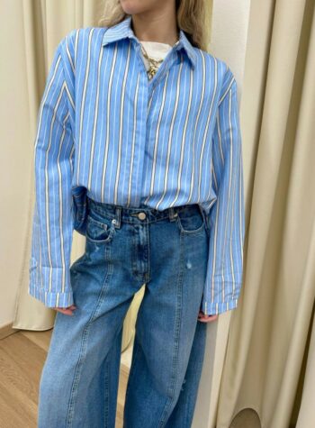 Shop Online Camicia lunga righe celeste HaveOne