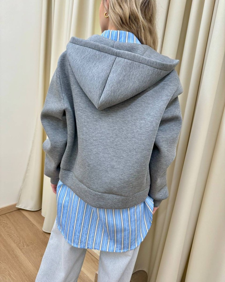 Felpa neoprene grigio mélange Vicolo Shop Online Felpa neoprene grigio mélange Vicolo