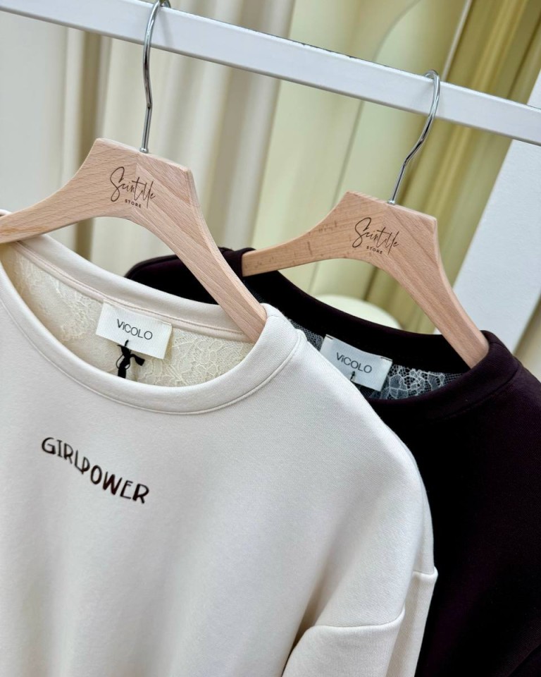 Vestito t-shirt con pizzo burro Vicolo Shop Online Vestito t-shirt con pizzo burro Vicolo