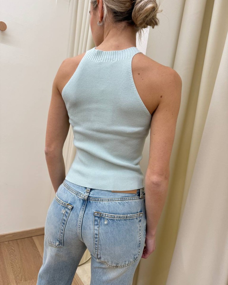 Canotta scollo americana menta Kontatto Shop Online Canotta scollo americana menta Kontatto