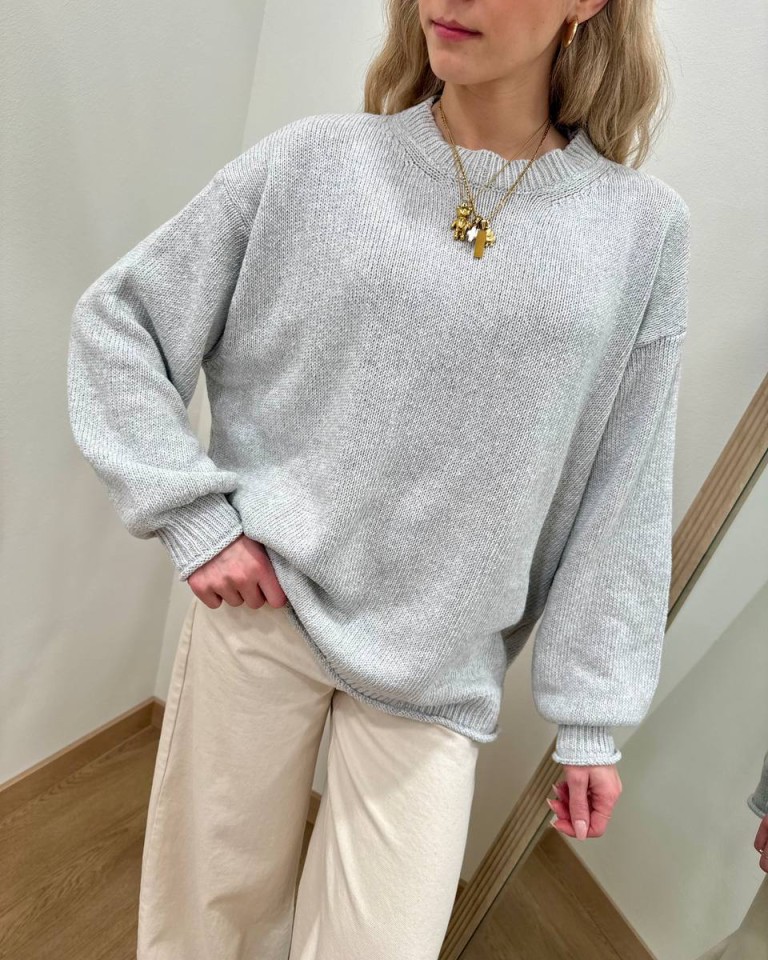 Maglione basic girocollo grigio mélange Vicolo Shop Online Maglione basic girocollo grigio mélange Vicolo