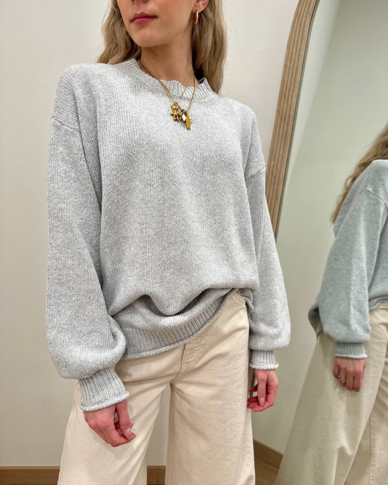 Maglione basic girocollo grigio mélange Vicolo Shop Online Maglione basic girocollo grigio mélange Vicolo