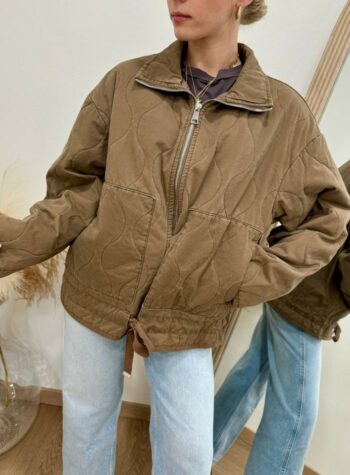 Piumino trapuntato in cotone fango Susy Mix Shop Online Piumino trapuntato in cotone fango Susy Mix