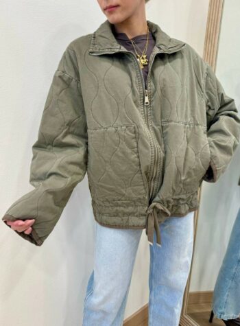 Piumino trapuntato in cotone verde militare Susy Mix Shop Online Piumino trapuntato in cotone verde militare Susy Mix