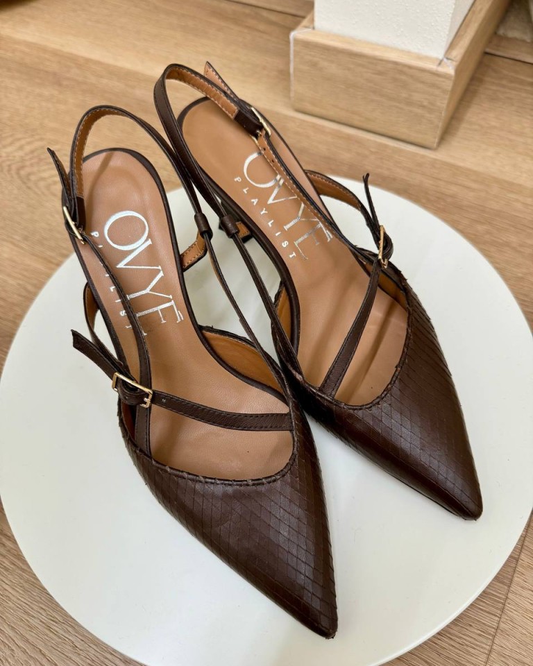 Decolletè in pelle intagliata moro Ovyè Shop Online Decolletè in pelle intagliata moro Ovyè