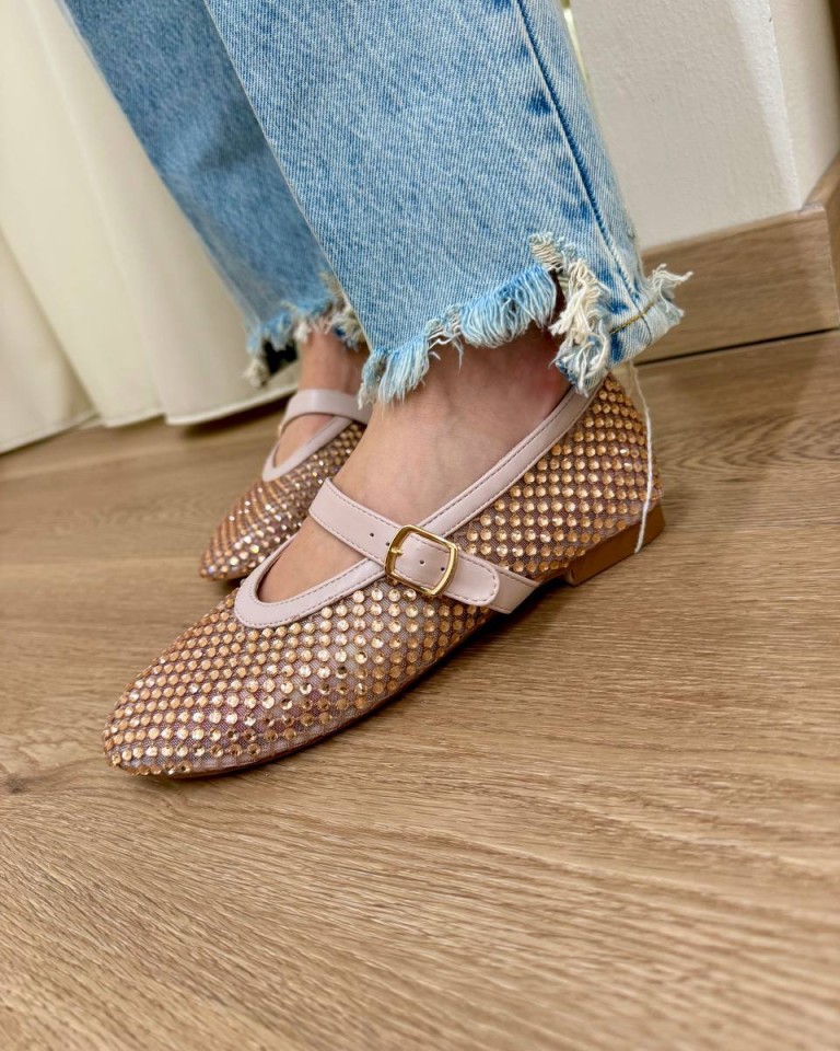 Ballerina nude strass Ovyè Shop Online Ballerina nude strass Ovyè