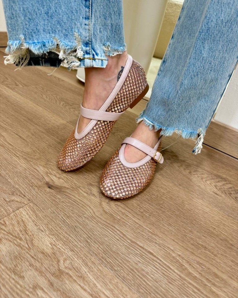 Ballerina nude strass Ovyè Shop Online Ballerina nude strass Ovyè
