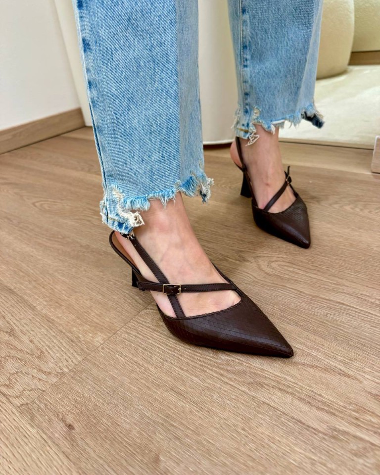 Decolletè in pelle intagliata moro Ovyè Shop Online Decolletè in pelle intagliata moro Ovyè