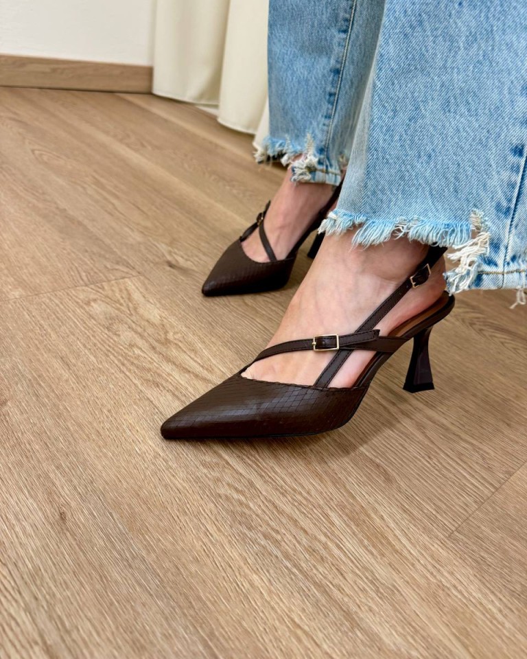 Decolletè in pelle intagliata moro Ovyè Shop Online Decolletè in pelle intagliata moro Ovyè