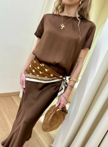 Shop Online T-shirt in raso di viscosa moro HaveOne