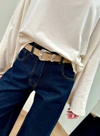 Shop Online Cintura vera pelle scamosciata tortora Vicolo