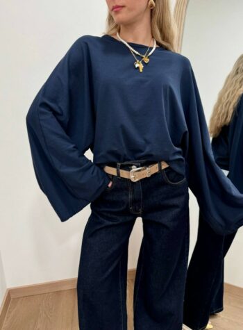 Shop Online Maglia maniche ampissime blu HaveOne