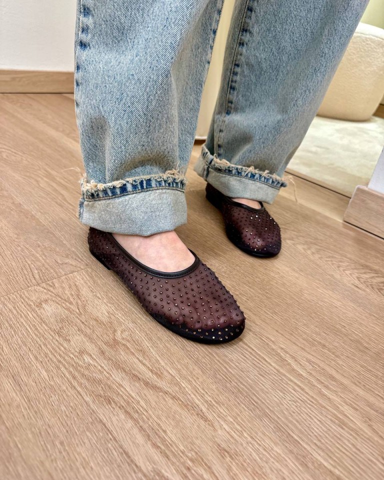 Ballerina moro rete strass Ovyè Shop Online Ballerina moro rete strass Ovyè