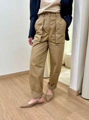 Shop Online Pantalone tasche squadrate cammello Vicolo