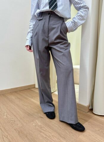 Shop Online Pantalone con pinces grigio melange Vicolo
