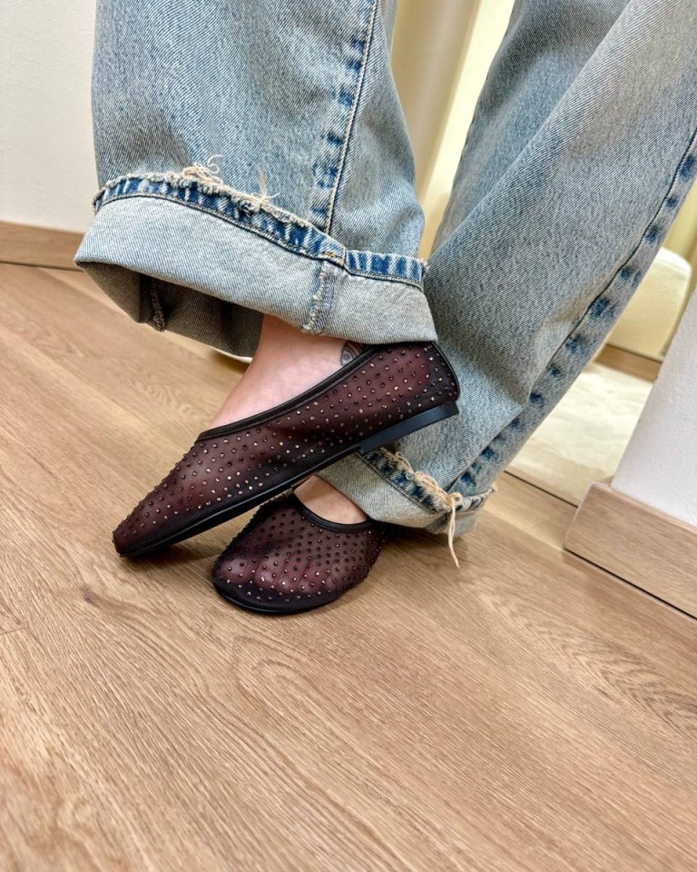 Ballerina moro rete strass Ovyè Shop Online Ballerina moro rete strass Ovyè