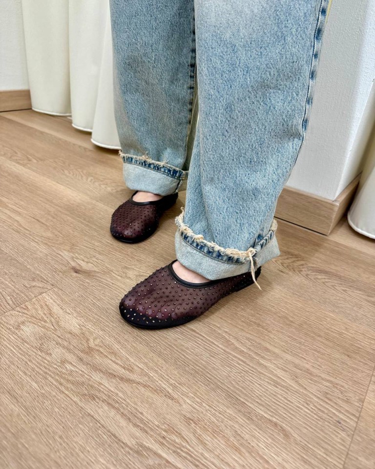 Ballerina moro rete strass Ovyè Shop Online Ballerina moro rete strass Ovyè