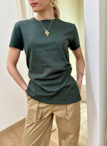 Shop Online T-shirt avvitata arriccio fianco verde Vicolo