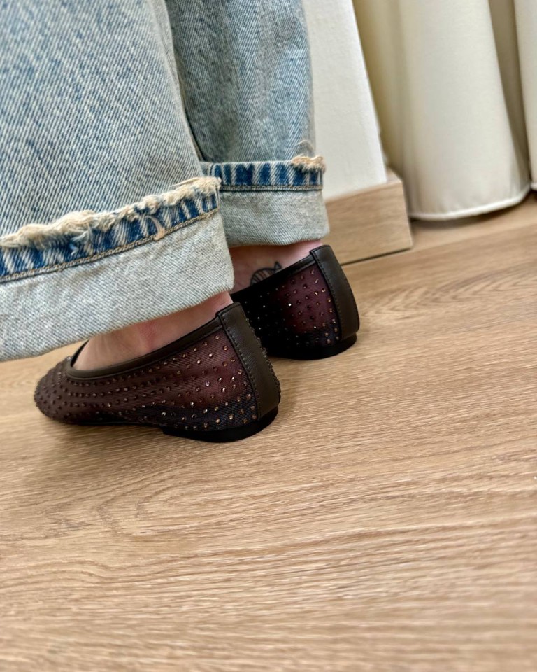 Ballerina moro rete strass Ovyè Shop Online Ballerina moro rete strass Ovyè