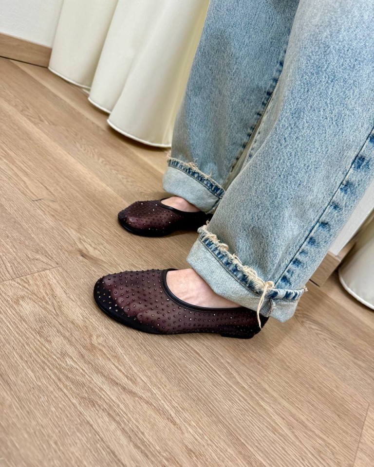 Ballerina moro rete strass Ovyè Shop Online Ballerina moro rete strass Ovyè