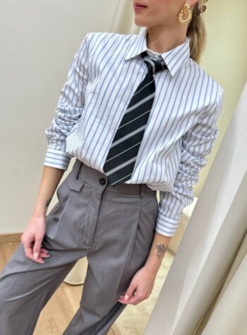 Shop Online Camicia bianca righe con cravatta righe Vicolo