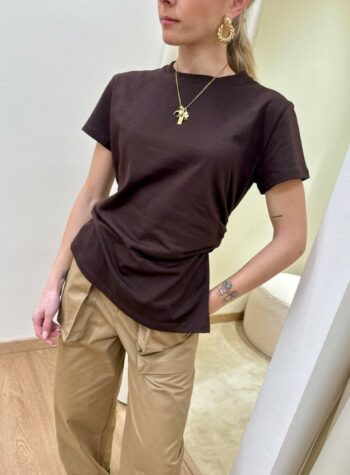 Shop Online T-shirt avvitata arriccio fianco moro Vicolo