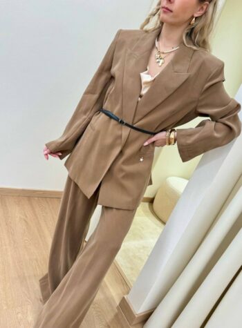 Shop Online Giacca fluida tabacco cintura Souvenir