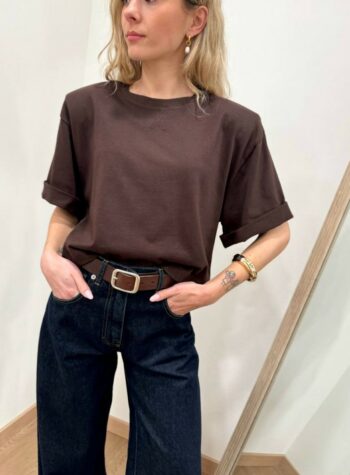 Shop Online T-shirt crop spalline imbottite moro Vicolo